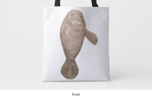 Canvas Manatee Tote Bag