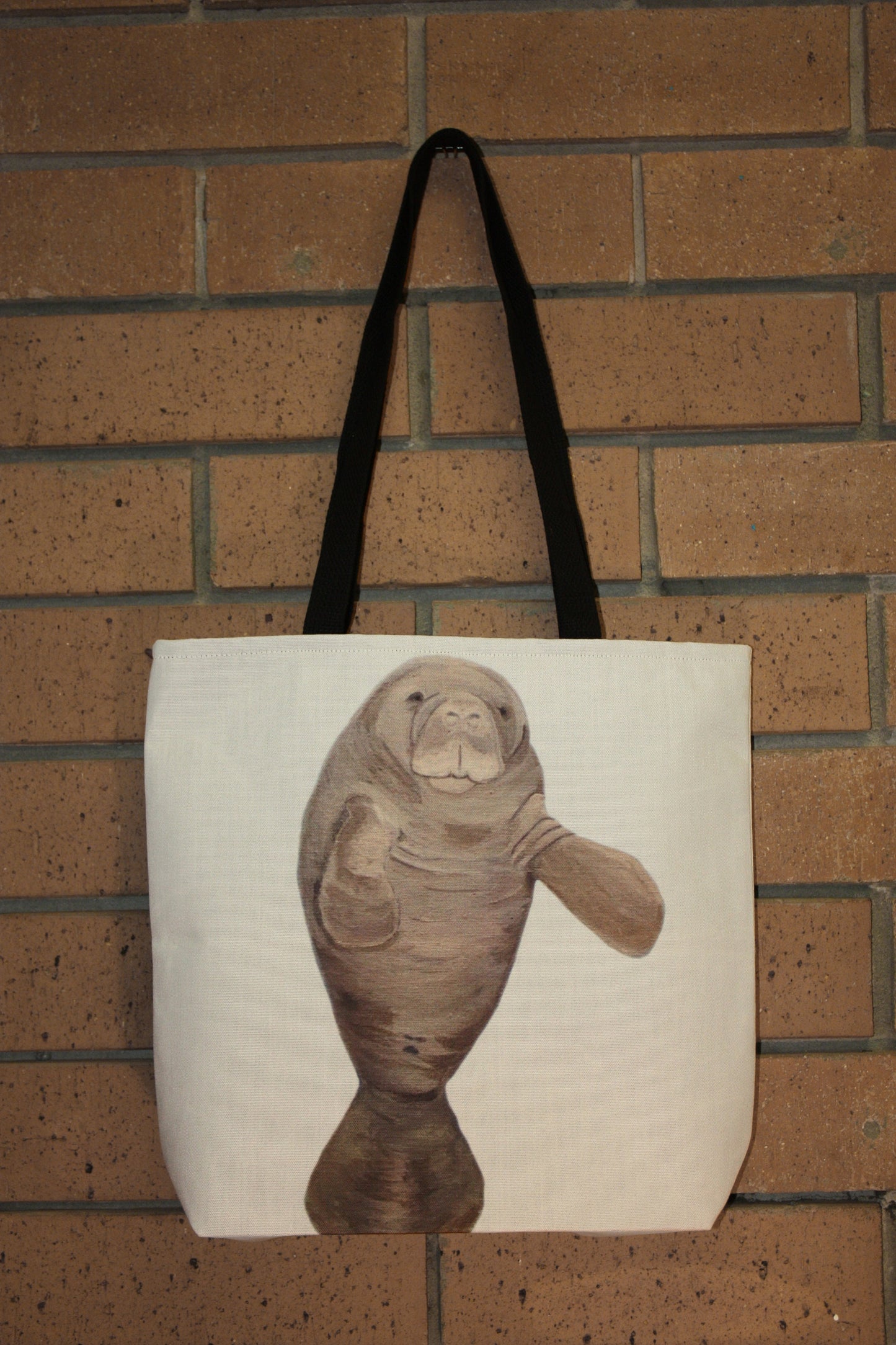 Canvas Manatee Tote Bag