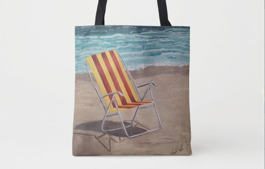 Beach Chair Tote Bag: Florida Coco Beach Art Print