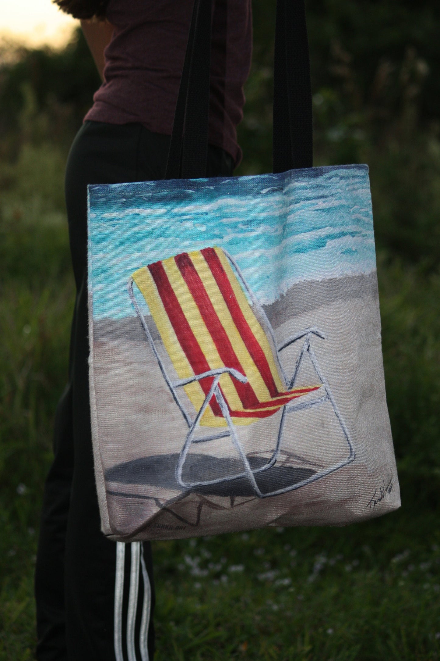 Beach Chair Tote Bag: Florida Coco Beach Art Print